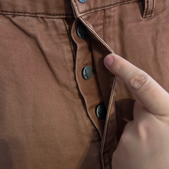 Tainted Denim Slim Fit Brown Pants - Picture 3 of 5